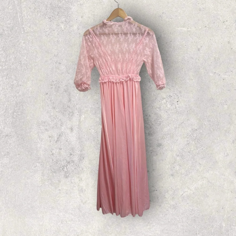 Vintage satin lace peignoir set